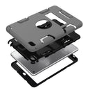 Contrast Color Silicone + PC Shockproof Case for iPad mini 5 / mini 4, with Holder(Grey)