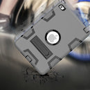 Contrast Color Silicone + PC Shockproof Case for iPad mini 5 / mini 4, with Holder(Grey)