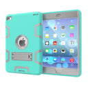 Contrast Color Silicone + PC Shockproof Case for iPad mini 5 / mini 4, with Holder(Mint Green)