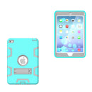 Contrast Color Silicone + PC Shockproof Case for iPad mini 5 / mini 4, with Holder(Mint Green)