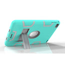 Contrast Color Silicone + PC Shockproof Case for iPad mini 5 / mini 4, with Holder(Mint Green)
