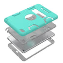 Contrast Color Silicone + PC Shockproof Case for iPad mini 5 / mini 4, with Holder(Mint Green)