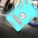 Contrast Color Silicone + PC Shockproof Case for iPad mini 5 / mini 4, with Holder(Mint Green)