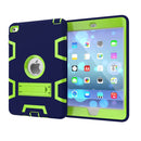 Contrast Color Silicone + PC Shockproof Case for iPad mini 5 / mini 4, with Holder(Navy Blue)