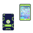 Contrast Color Silicone + PC Shockproof Case for iPad mini 5 / mini 4, with Holder(Navy Blue)