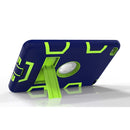 Contrast Color Silicone + PC Shockproof Case for iPad mini 5 / mini 4, with Holder(Navy Blue)