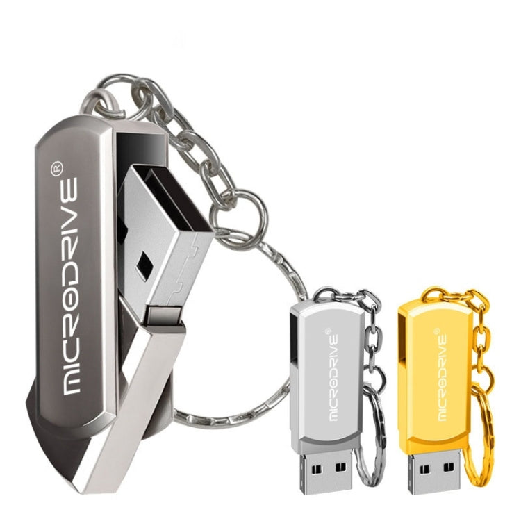 MicroDrive 32GB USB 2.0 Creative Personality Metal U Disk with Keychain (Silver)