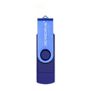 MicroDrive 4GB USB 2.0 Phone and Computer Dual-use Rotary OTG Metal U Disk (Blue)