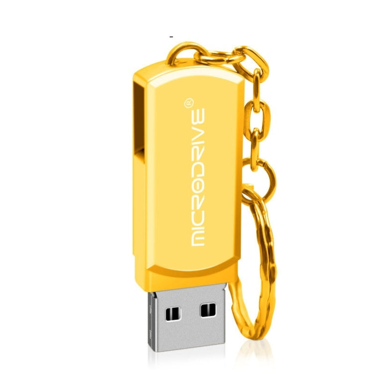 MicroDrive 16GB USB 2.0 Creative Personality Metal U Disk with Keychain (Yellow)