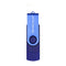 MicroDrive 8GB USB 2.0 Phone and Computer Dual-use Rotary OTG Metal U Disk (Blue)