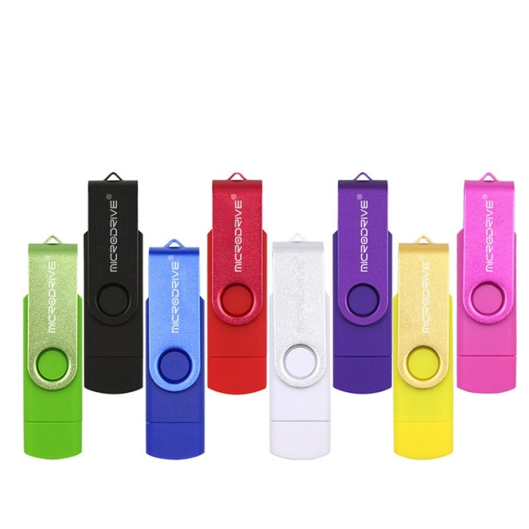 MicroDrive 8GB USB 2.0 Phone and Computer Dual-use Rotary OTG Metal U Disk (Red)