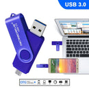 MicroDrive 64GB USB 3.0 Android Phone & Computer Dual-use Rotary Metal U Disk (Purple)