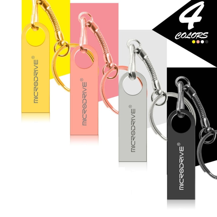 MicroDrive 16GB USB 2.0 Metal Waterproof High Speed U Disk(Pink)