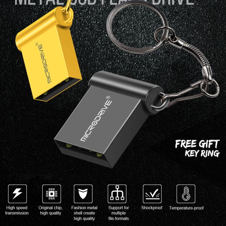 MicroDrive 32GB USB 2.0 Metal Mini USB Flash Drives U Disk (Gold)