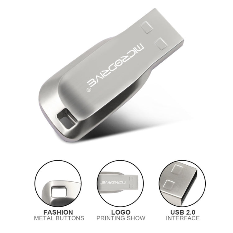 MicroDrive 16GB USB 2.0 Creative Rotate Metal U Disk (Black)