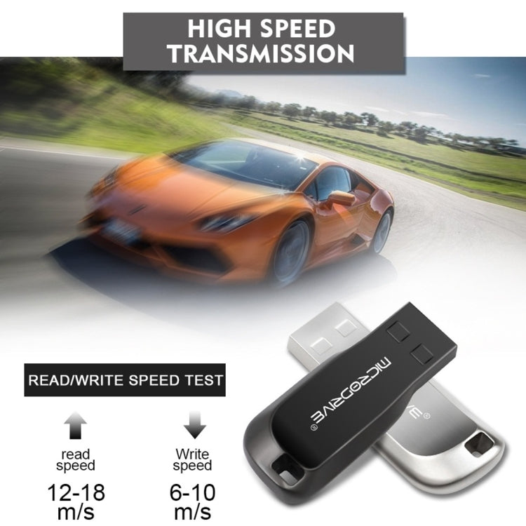 MicroDrive 32GB USB 2.0 Creative Rotate Metal U Disk (Black)