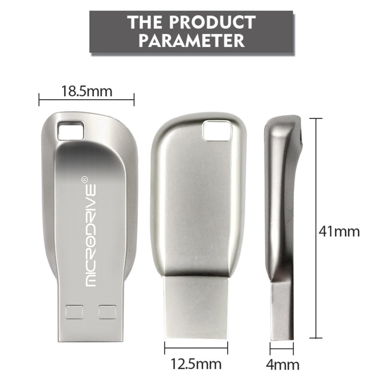 MicroDrive 32GB USB 2.0 Creative Rotate Metal U Disk (Grey)