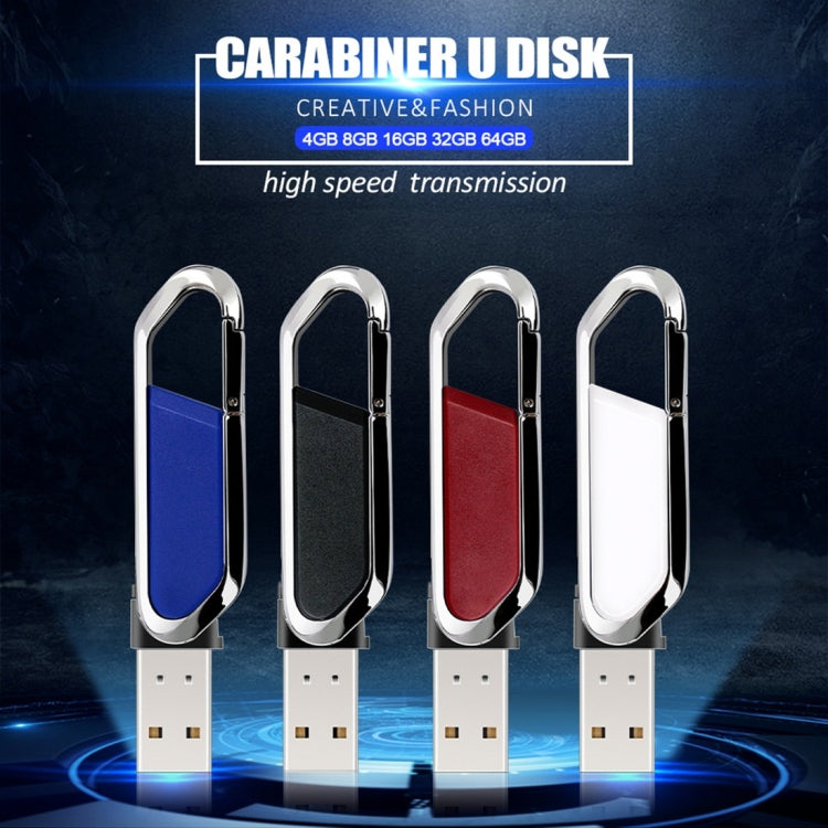 MicroDrive 32GB USB 2.0 Creative Carabiner Metal USB Flash Drives U Disk (White)