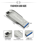 MicroDrive 128GB USB 3.0 Fashion High Speed Metal Rotating U Disk (Grey)