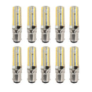 10 PCS BA15D 7W 152LED 3014 SMD 600-700 LM Warm White Dimmable Silicone LED Corn Bulbs, AC 110V