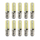 10 PCS BA15D 7W 152LED 3014 SMD 600-700 LM Cold White Dimmable Silicone LED Corn Bulbs, AC 110V