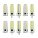 10 PCS G4 7W 152 LEDs 3014 SMD 600-700 LM Cold White Dimmable Silicone LED Corn Bulbs, AC 220V