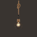 YWXLight Milimalist Wrought Iron Art Handmade Hemp Rope Weaving Frame Ceiling Light Pendant Lamp for Restaurant Bar Cafe House