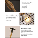 YWXLight Milimalist Wrought Iron Art Handmade Hemp Rope Weaving Frame Ceiling Light Pendant Lamp for Restaurant Bar Cafe House