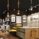 YWXLight Milimalist Wrought Iron Art Handmade Hemp Rope Weaving Frame Ceiling Light Pendant Lamp for Restaurant Bar Cafe House