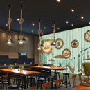 YWXLight Milimalist Wrought Iron Art Handmade Hemp Rope Weaving Frame Ceiling Light Pendant Lamp for Restaurant Bar Cafe House