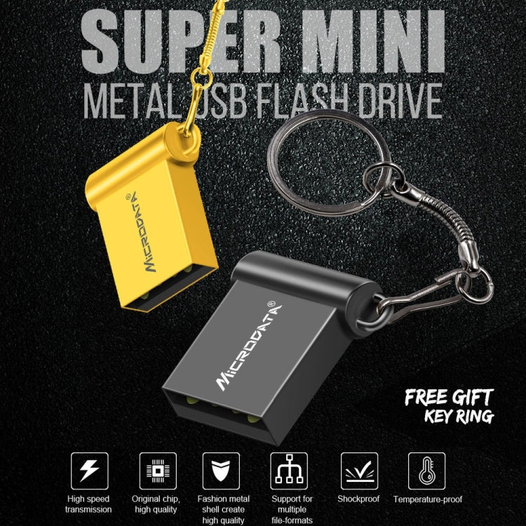 MiCRODATA 32GB USB 2.0 Computer Car Two-use Mini U Disk (Black)