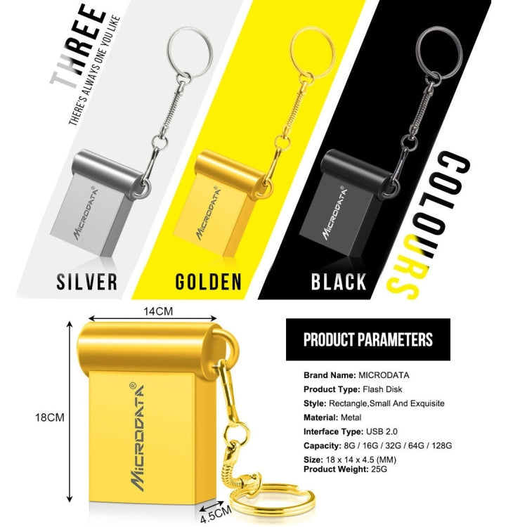 MiCRODATA 32GB USB 2.0 Computer Car Two-use Mini U Disk (Gold)