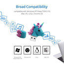 MicroDrive 16GB USB 2.0 Creative Unicorn Shape U Disk (Blue)
