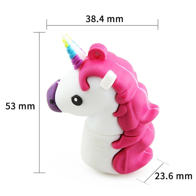 MicroDrive 16GB USB 2.0 Creative Unicorn Shape U Disk (Red)