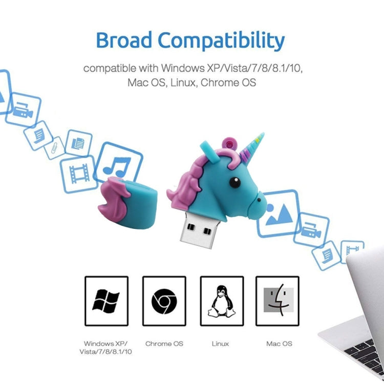 MicroDrive 32GB USB 2.0 Creative Unicorn Shape U Disk (White)