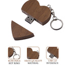 MicroDrive 16GB USB 2.0 Wood Couple Heart Shape U Disk(Walnut Wood)