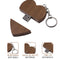 MicroDrive 16GB USB 2.0 Wood Couple Heart Shape U Disk(Walnut Wood)