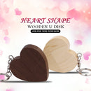 MicroDrive 32GB USB 2.0 Wood Couple Heart Shape U Disk(Walnut Wood)
