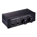 LINEPAUDIO A977 2 In 2 Out Switcher Full-balance Passive Preamp Active Speaker Double Sound Source Volume Controller (Black)