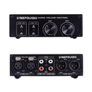 LINEPAUDIO A977 2 In 2 Out Switcher Full-balance Passive Preamp Active Speaker Double Sound Source Volume Controller (Black)