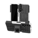 Tire Texture TPU+PC Shockproof Case for Huawei Honor 20 Pro, with Holder (White)