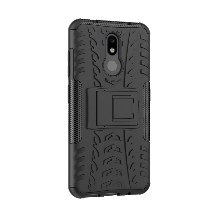 Tire Texture TPU+PC Shockproof Case for Nokia 3.2, with Holder (Black)