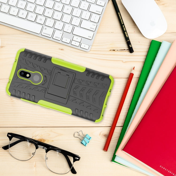 Tire Texture TPU+PC Shockproof Case for Nokia 3.2, with Holder (Black)