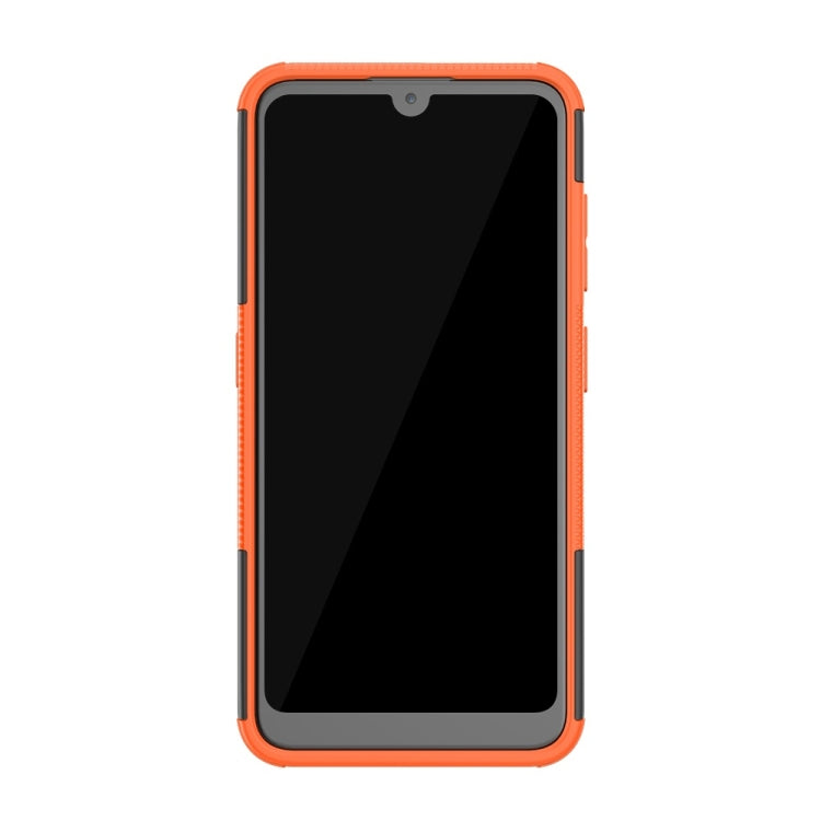 Tire Texture TPU+PC Shockproof Case for Nokia 3.2, with Holder (Orange)