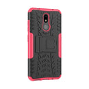Tire Texture TPU+PC Shockproof Case for Nokia 3.2, with Holder (Pink)
