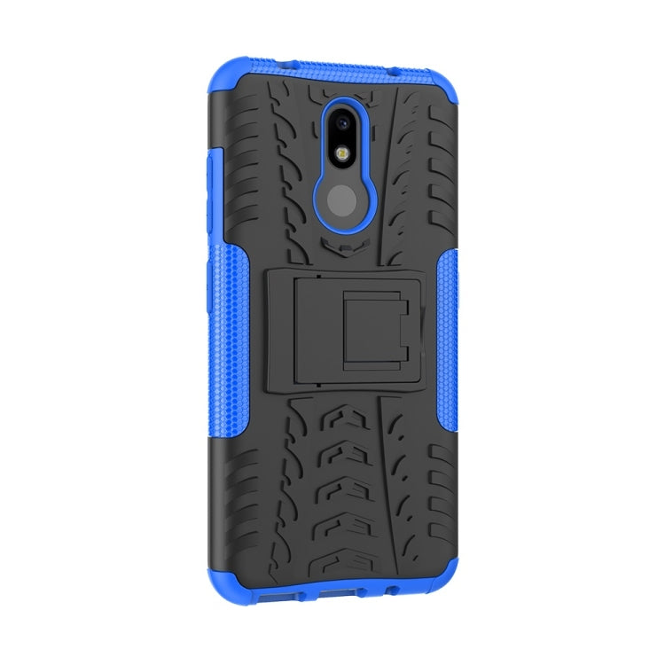 Tire Texture TPU+PC Shockproof Case for Nokia 3.2, with Holder (Blue)