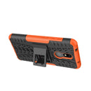 Tire Texture TPU+PC Shockproof Case for Nokia 4.2, with Holder (Orange)
