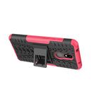 Tire Texture TPU+PC Shockproof Case for Nokia 4.2, with Holder (Pink)