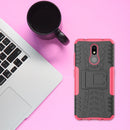 Tire Texture TPU+PC Shockproof Case for Nokia 4.2, with Holder (Pink)