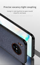 For Huawei Mate 30 Pro Shockproof Splicing PU + Cloth Texture PC + TPU Protective Case (Brown)